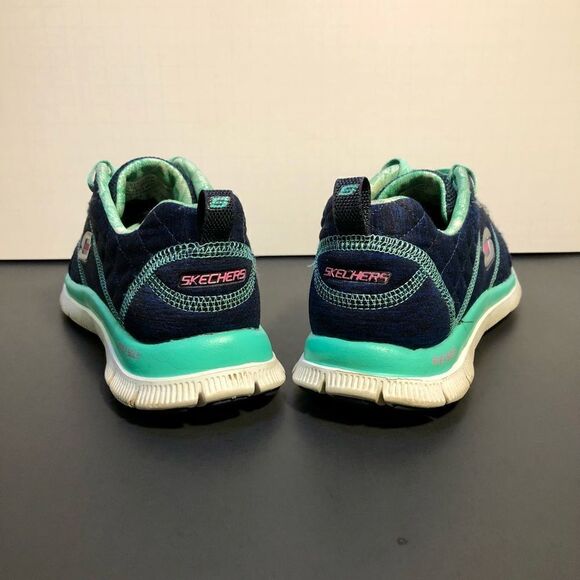 Womens SKECHERS Flex Appeal Blue Running Shoes / Size 7 - Picture 5 of 10